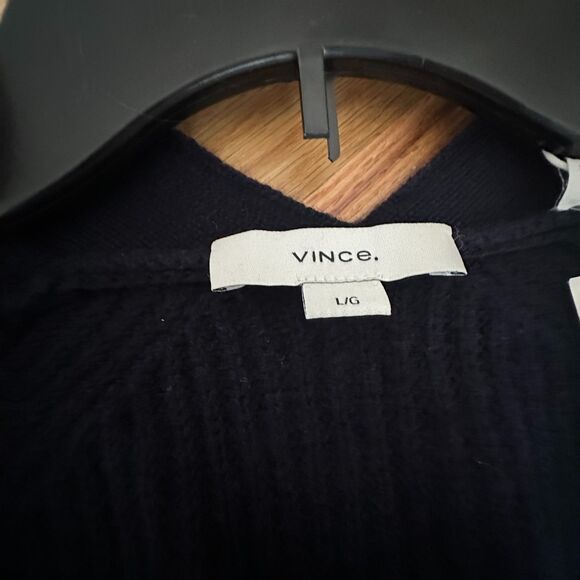 Vince Weekend Cardigan Button Up Wool and Cashmere Navy Sweater Size Large New - Picture 4 of 9